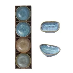 Excellent Houseware Snackschaaltjes Rustiek 4 Stuks 3 Assorti -NL-Keuken Koning 101 2485 1 2