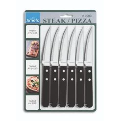Amefa Pizza Steakmessen 6 Stuks Zwart