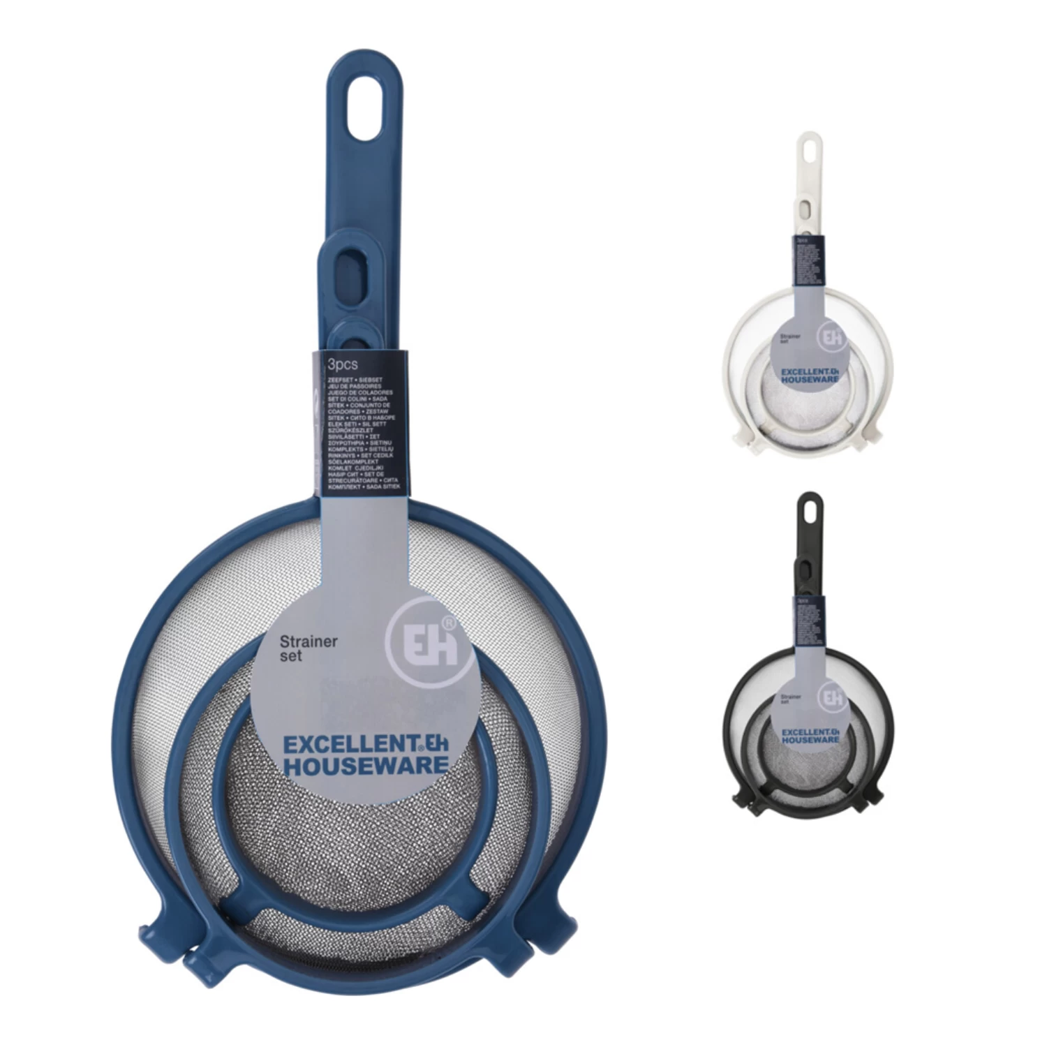 Excellent Houseware Zeefset Kunststof 3-delig 3 Excellent Houseware Zeefset Kunststof 3-delig