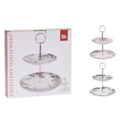 Excellent Houseware Etagere 2-laags Porselein 2 Assorti -NL-Keuken Koning 101 6244 1 1