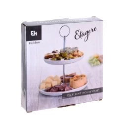 Excellent Houseware Etagere 2-laags Porselein -NL-Keuken Koning 101 6978 2 1 1