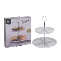 Excellent Houseware Etagere 2-laags Porselein -NL-Keuken Koning 101 6978 3 1