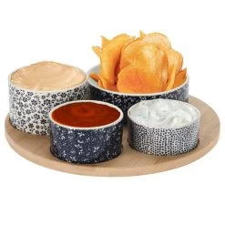 Serveerset 4 Schalen Op Houten Plateau 5 Serveerset 4 Schalen Op Houten Plateau -NL-Keuken Koning 101 9206 2 1