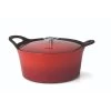Cuisinox Gietijzeren Braadpan Ø24 Volcan Rood Geëmailleerd -NL-Keuken Koning 101 9854 1