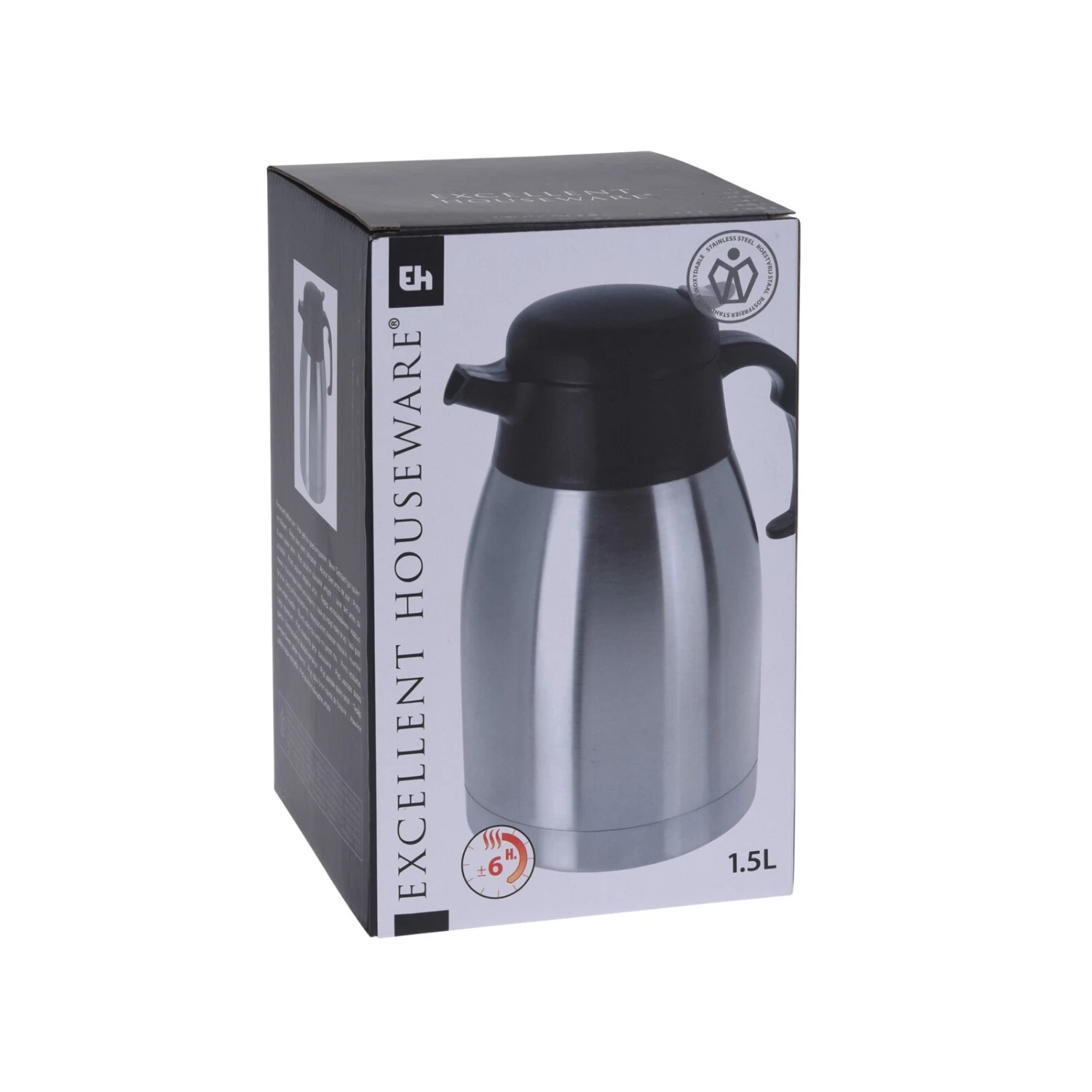 Excellent Houseware Koffiekan 1.5 Liter Rvs 4 Excellent Houseware Koffiekan 1.5 Liter Rvs - Afbeelding 2