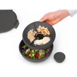 Brabantia Make En Take Salade Lunchkom 1,3 Liter Donkergrijs -NL-Keuken Koning 102 6344 4 1