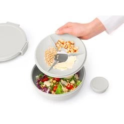 Brabantia Make En Take Salade Lunchkom 1,3 Liter Lichtgrijs -NL-Keuken Koning 102 6368 4 1