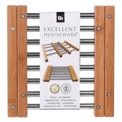 Onderzetter RVS Met Bamboe 21,5 X 22 Cm