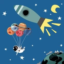 Servetten Space 33x33 Cm 7 Servetten Space 33x33 Cm -NL-Keuken Koning 105 5148 1