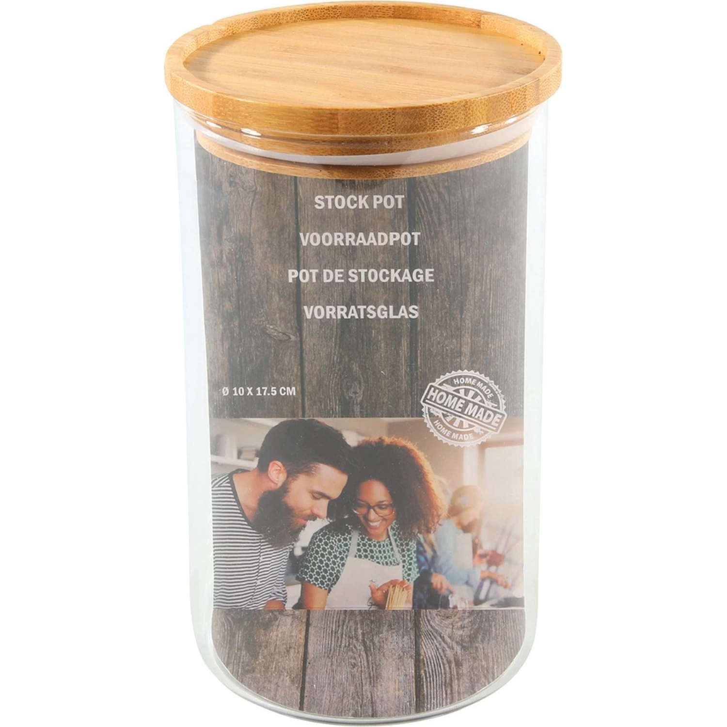 Voorraadpot 10x17.5cm Stapelbaar Bamboe Deksel 3 Voorraadpot 10x17.5cm Stapelbaar Bamboe Deksel