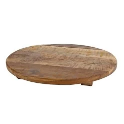 Dienblad Wout S Naturel Rond Recycle Hout 30 X30x3,5cm