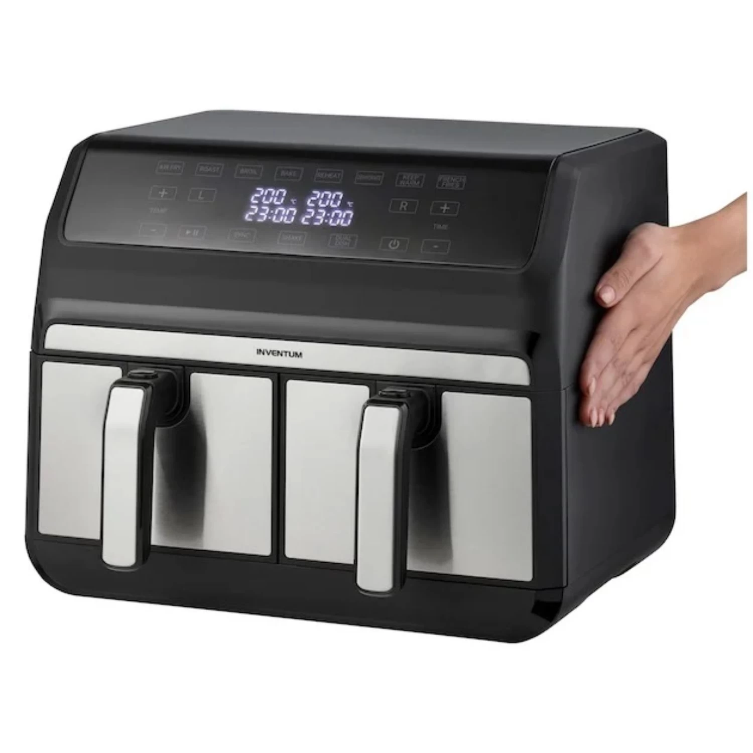 Inventum Hetelucht Friteuse Dubbel 2x 4 L Rvs/ Zwart 1700W 5 Inventum Hetelucht Friteuse Dubbel 2x 4 L Rvs/ Zwart 1700W - Afbeelding 3