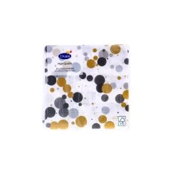 Servetten Festive Bubbles Black 24x24 Cm